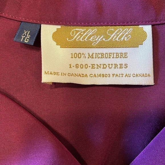 Tilley Endurables XL silk(microfibre)  maroon travel top/skirt set vintage set - Picture 4 of 8